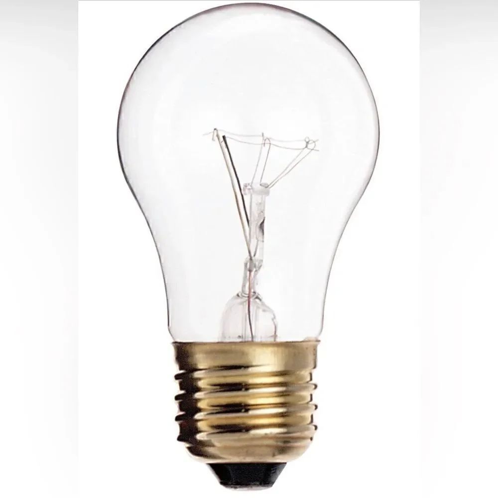 Satco S3814 130V Medium Base 25-Watt A15 Light Bulb, Clear-5 bulbs 💡💡💡💡💡